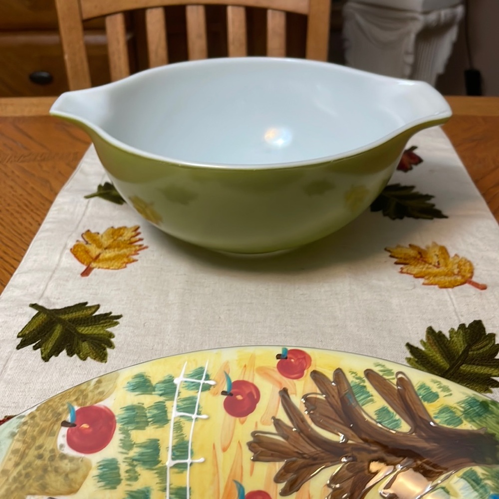 Olive green Pyrex